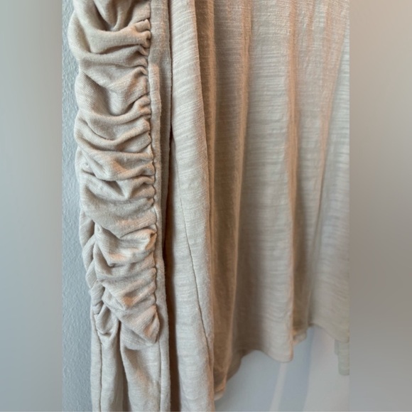We the Free Natasha Tan Cream Ruched Long Sleeve Blouse Size S Sku#76 - Picture 4 of 5